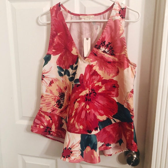 NWT Anthropologie Posie Peplum Tank - Picture 2 of 4